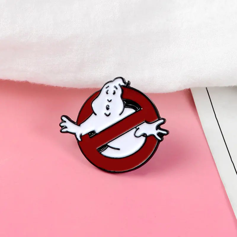 White Ghost Badge Cartoon Brooch, Movie Merchandise Pin