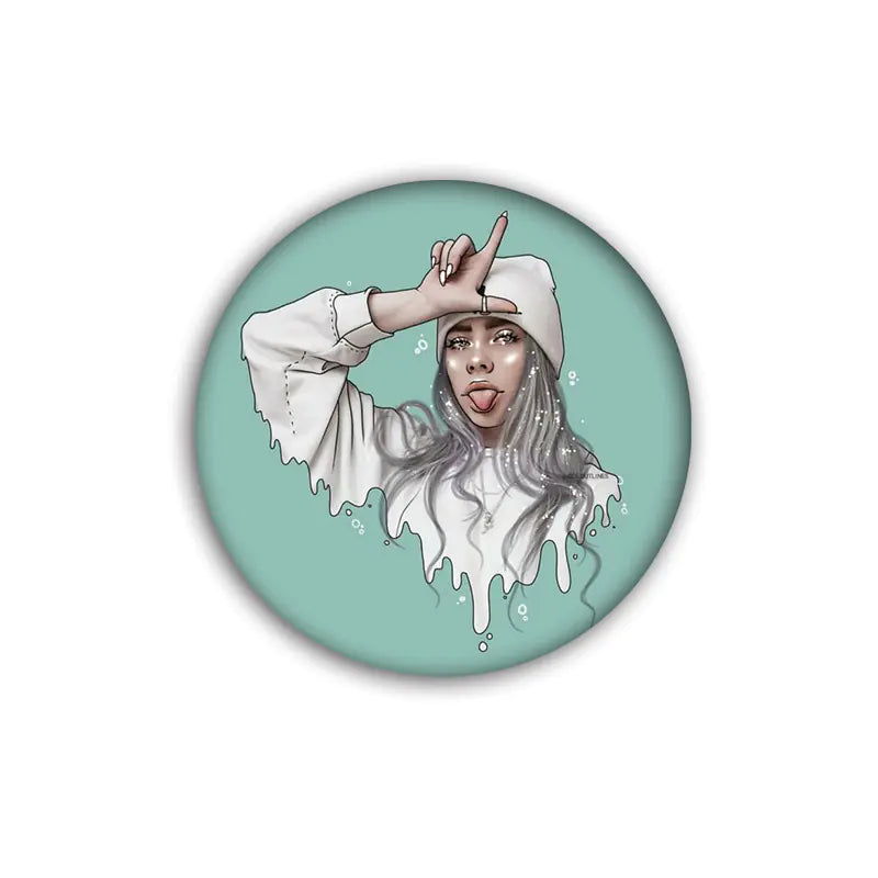 Billie Eilish Enamel Pin - Unique Brooch Badge