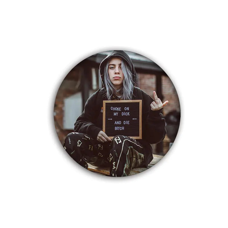 Billie Eilish Enamel Pin - Unique Brooch Badge