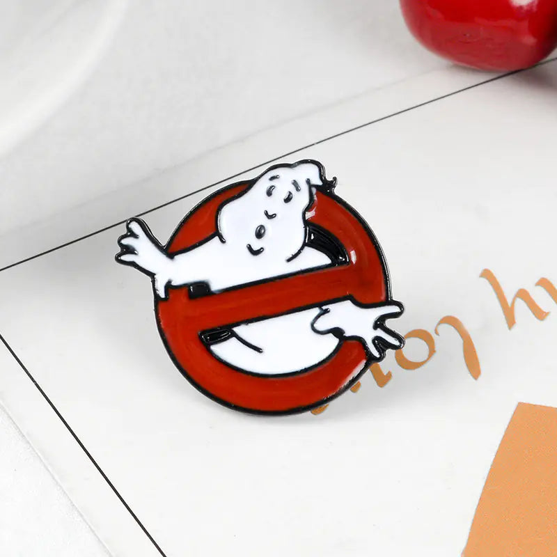 White Ghost Badge Cartoon Brooch, Movie Merchandise Pin