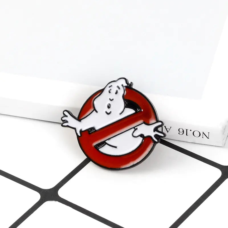 White Ghost Badge Cartoon Brooch, Movie Merchandise Pin