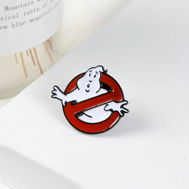White Ghost Badge Cartoon Brooch, Movie Merchandise Pin