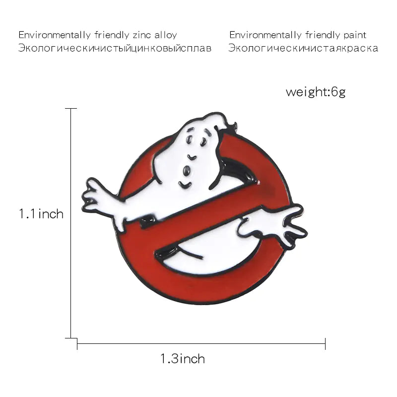 White Ghost Badge Cartoon Brooch, Movie Merchandise Pin