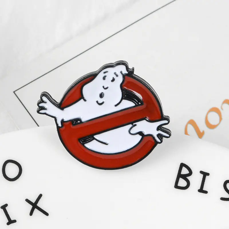 White Ghost Badge Cartoon Brooch, Movie Merchandise Pin