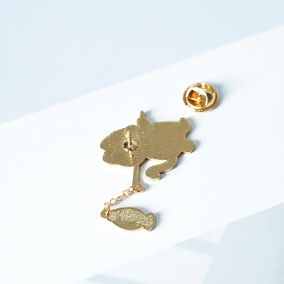 Cute Cartoon Cat Fishing Brooch Kit for Students