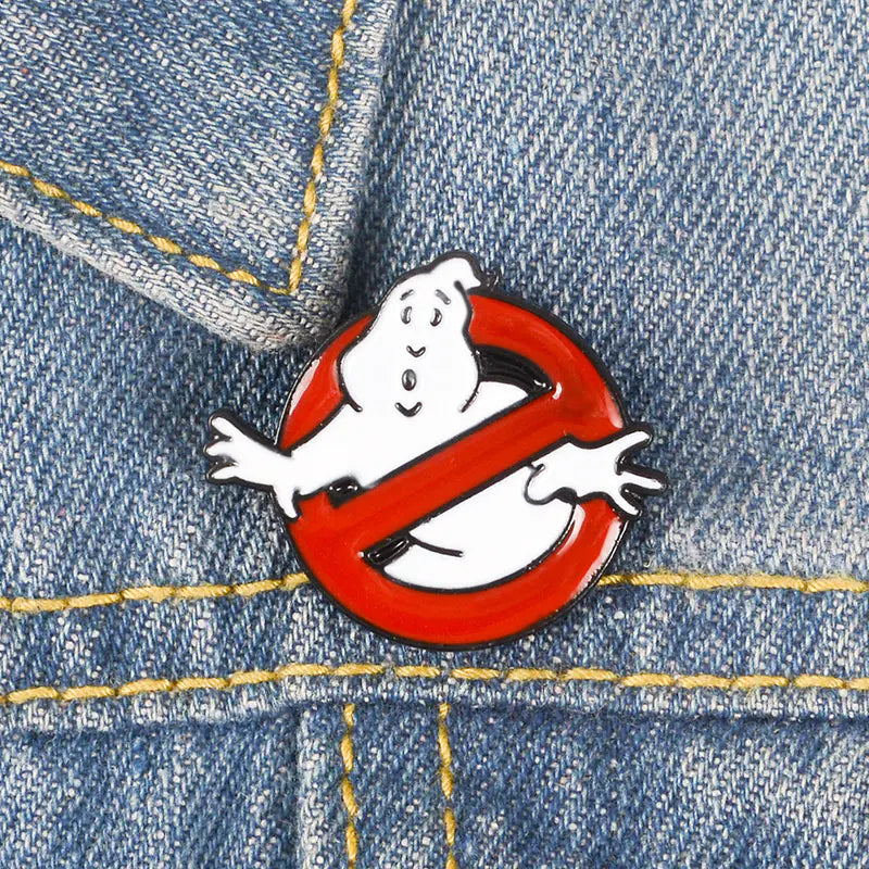 White Ghost Badge Cartoon Brooch, Movie Merchandise Pin