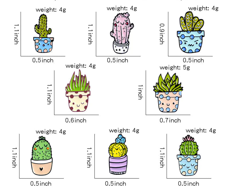 Cute Cartoon Student Cactus Brooch and Badge (Wholesale)